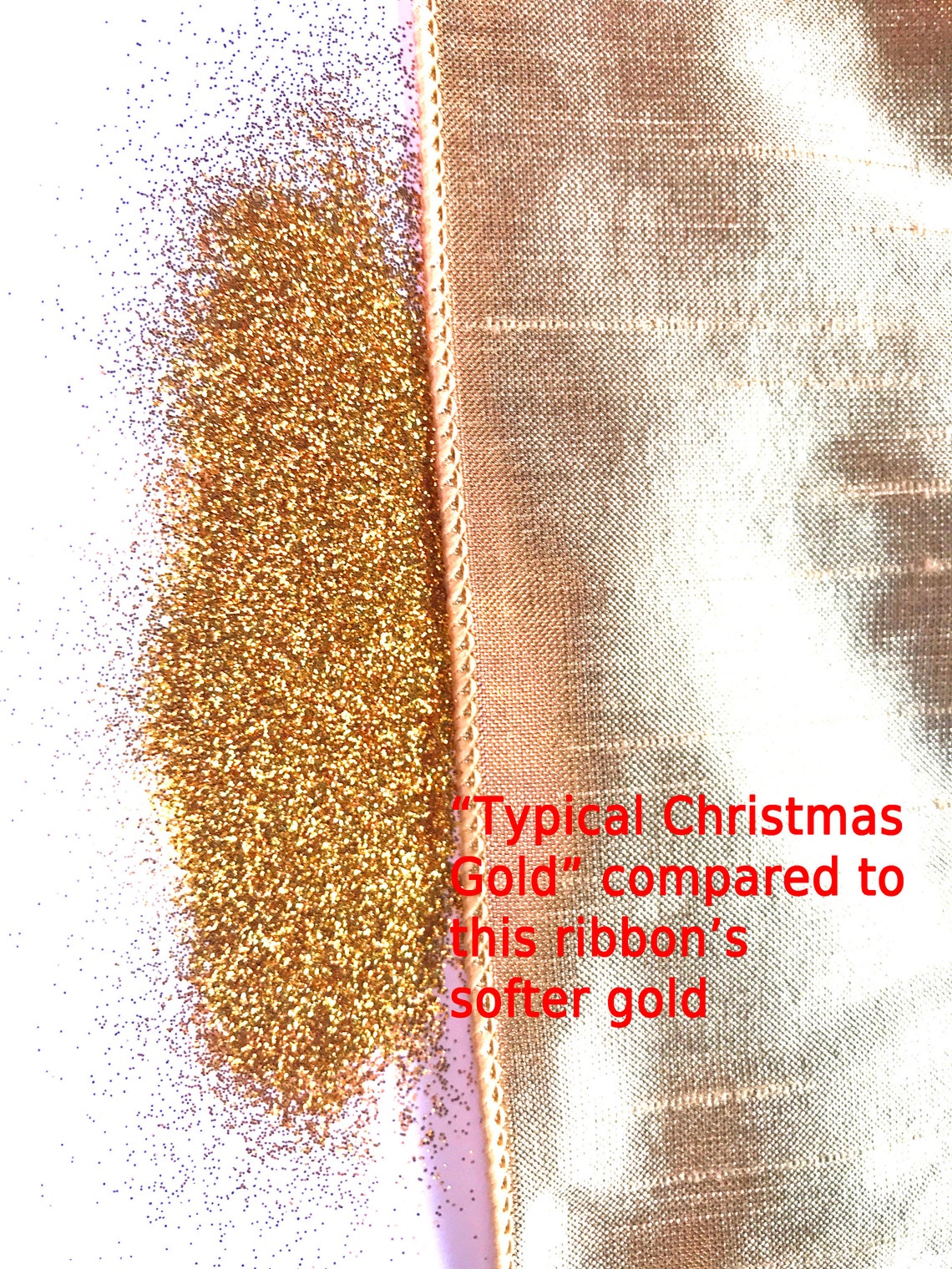 Gold Christmas Tree Ribbon Garland Dupioni Faux Silk Soft Gold Etsy