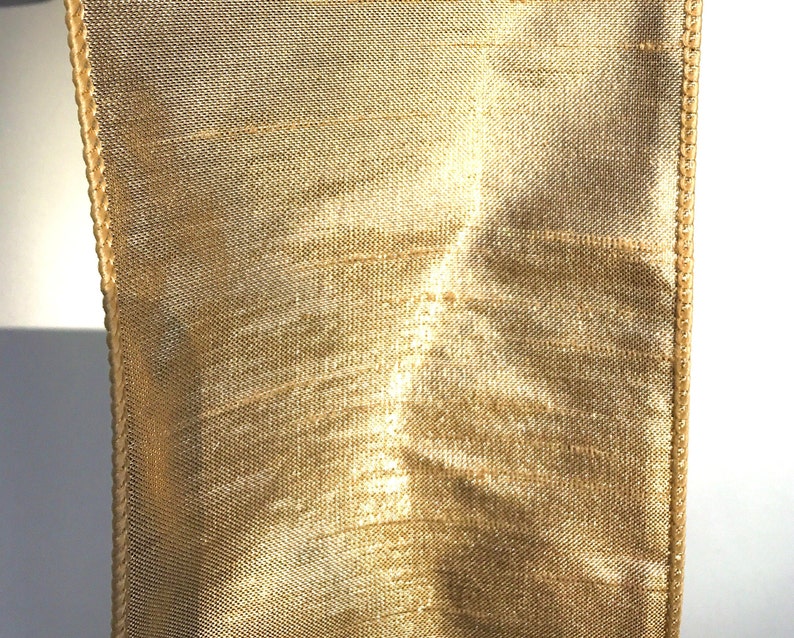 Gold Christmas Tree Ribbon Garland Dupioni Faux Silk Soft Gold Etsy