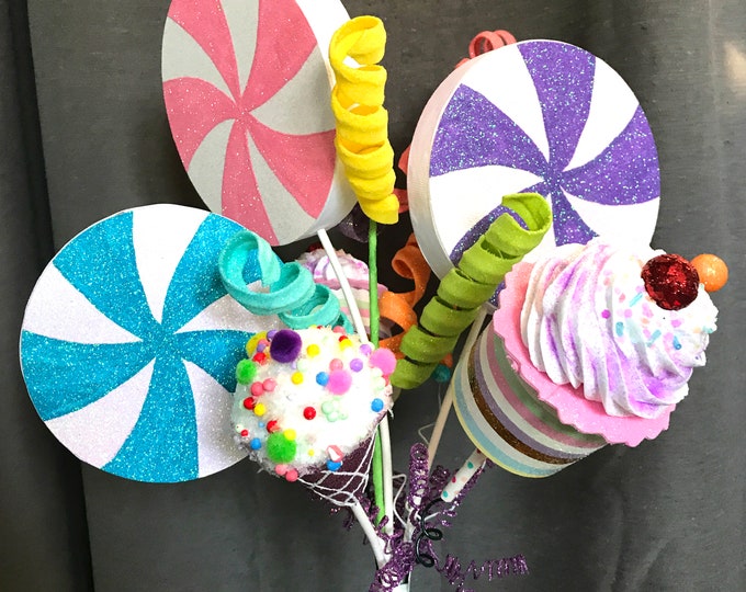 Candy Tree Topper Candyland Lollipop Peppermint Pastel Candy Etsy