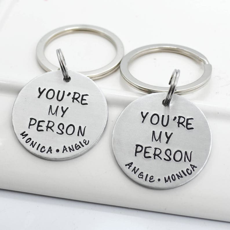 You're My Person Best Friend Keychain Set Personalized Etsy
