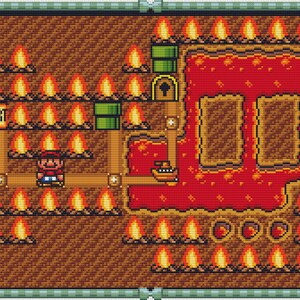 Patrón de punto de cruz de mapa de Super Mario Bros 3 World 8-2. Archivos PDF. DESCARGA INSTANTÁNEA