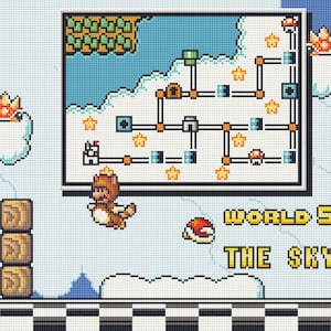 Patrón de punto de cruz final de Super Mario Bros 3 World 5. Archivos PDF. DESCARGA INSTANTÁNEA