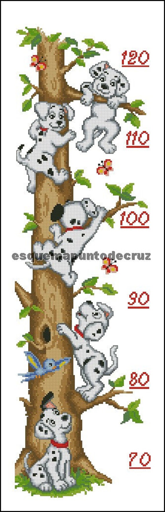 Disney Dalmatian Height Chart Cross Stitch Pattern. PDF Files. Etsy