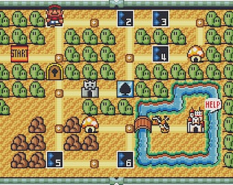 スーパーマリオブラザーズ 3 ワールド 7 の地図を表示します。Archivos