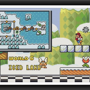 Patrón de punto de cruz final de Super Mario Bros 3 World 6. Archivos PDF. DESCARGA INSTANTÁNEA