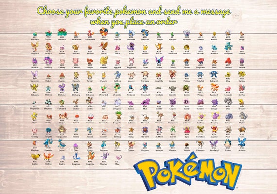 Pokemon type chart cross stitch PDF pattern download