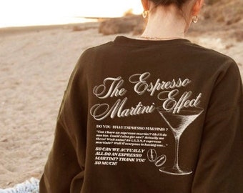 Espresso Martini Effect Aesthetic Trendy Crewneck Sweatshirt | VSCO trendy aesthetic brown sweatshirt
