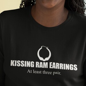 Philly Girl Kissing Ram Earrings Long Sleeve Tee T-Shirt