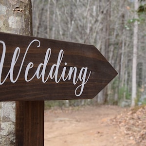 Rustic Wedding Directional Signs, Wood Wedding Signs With Arrow And Stake Option, Woodland Wedding Direction Signs Personalized Boho Wedding