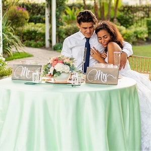 Mr And Mrs Sign Sweetheart Table Decor Bride And Groom Chair Sign Bride And Groom Sign Wedding Chair Signs Wedding Decor
