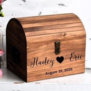 Personalized Wedding Card Box Rustic Card Box With Slot Wood Card Box With Lock Option Wedding Keepsake Chest Custom With Heart