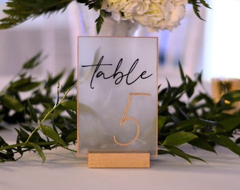 Wedding Frosted Table Numbers Acrylic Table Numbers Clear Table Number With Stand Blush Pink Baby Shower Table Numbers Laser Cut Acrylic