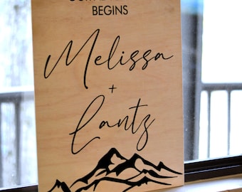 Our Adventure Begins Wedding Welcome Sign Welcome To Our Wedding Sign Welcome Wedding Sign Mountain Wedding Sign Rustic Wedding Reception