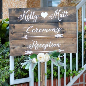 Wedding Directional Signs, Wood Wedding Signs With Stake, Rustic Wedding Direction Signs, Personalized Boho Wedding Decor, Reception Sign