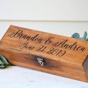 Personalized Wine Box, Wedding Wine Box Ceremony, Wine Bottle Holder, Wedding Time Capsule, Wedding Gift, Anniversary Gift, Custom