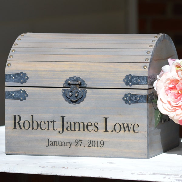 Baby Time Capsule 1st Birthday First Birthday Baby Keepsake Box Small Memory Box Boho Baby Shower Gift Gift for Mom Ideas Custom Engraved