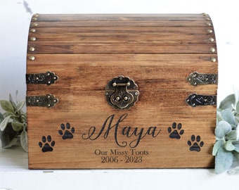 Personalized Pet Keepsake Box Pet Memorial box Custom Wooden Pet Urn Pet Memory Box Pet Loss Memorial box for Dog or Cat Pet Loss Gift