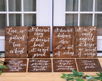 1 Corinthians 13 Signs Love Never Fails Signs Wood Wedding Aisle Signs Corinthians Aisle Sign Wood Wedding Signs Calligraphy Wedding Signs