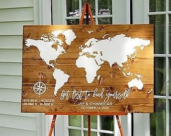 Map Guest Book Travel Wedding Guest Book Map Guest Book Destination Wedding Guest Book The Adventure Begins Wood World Guest Book Wedding