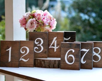 Wooden Table Numbers, Rustic Wedding Table Numbers Self Standing, Wedding Centerpieces Woodland Wedding Table Wooden Table Numbers