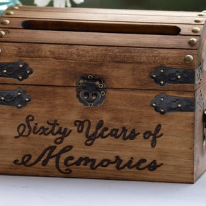 Anniversary Party Card Box With Slot, Wood Anniversary Card Holder, 5th Anniversary Gift, Wedding  Memory Chest, Custom Keepsake Trunk