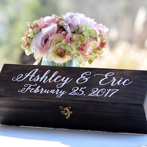 Personalized Wine Box, Wedding Wine Box Ceremony, Wine Bottle Holder, Wedding Time Capsule, Wedding Gift, Anniversary Gift, Custom