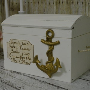 beach wedding card box gold anchor wedding reception card box seaside ceremony