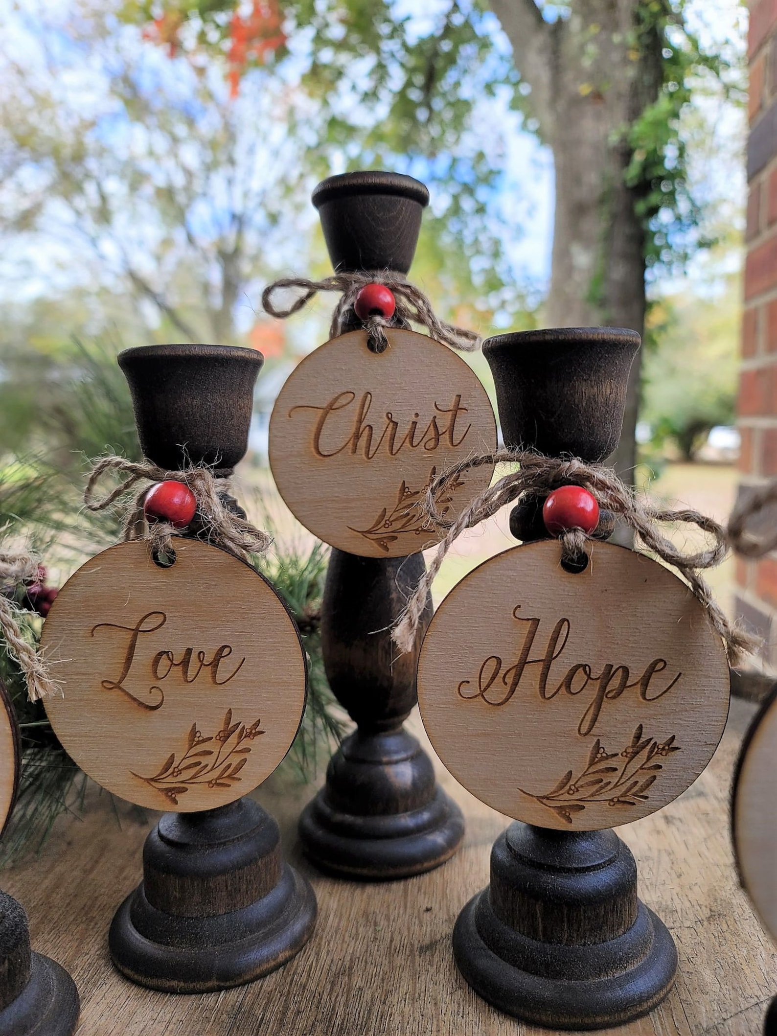 Advent Candle Holder 5 Candle Set Wood Advent Candle Holders Etsy