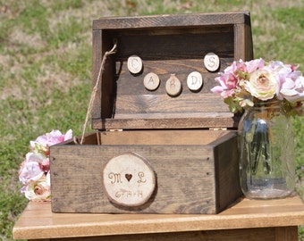 woodland wedding card box, rustic wedding card box,