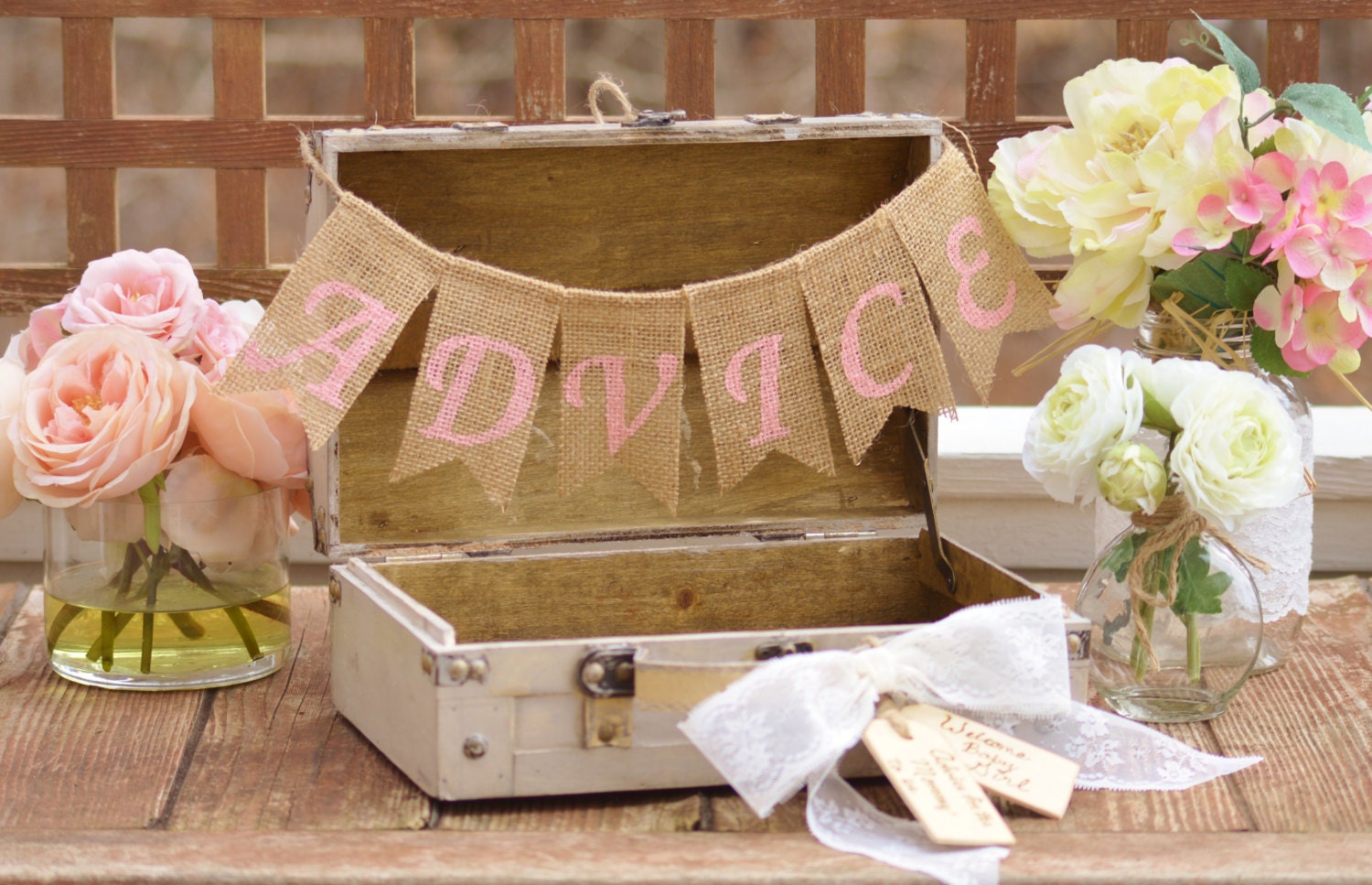 Baby shower advice box baby shower decorations games for Etsy