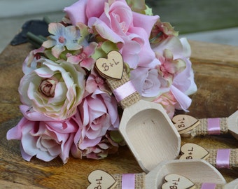 rustic wedding candy scoops, wooden candy bar scoops, vintage wedding favors, personalized