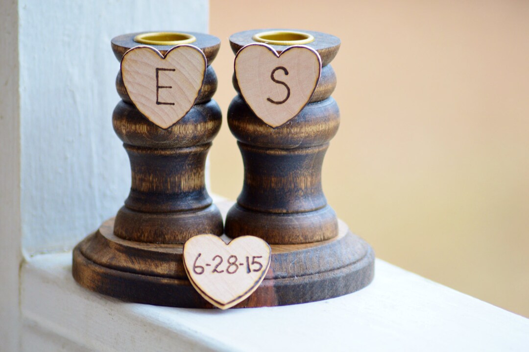 Wedding Unity Candle Holders Wood Wedding Unity Candle Set Etsy