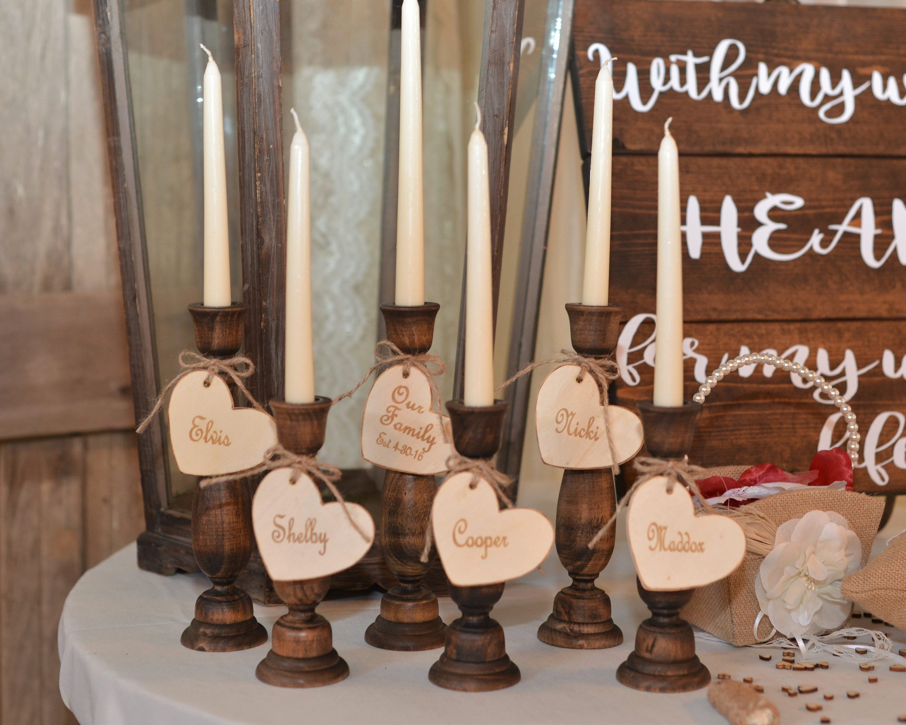 Family Unity Ceremony Personalized Unity Candle Holders