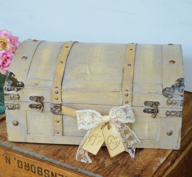 Vintage Suitcase Card Box XL Shabby Chic Card Box Rustic Etsy