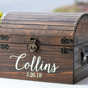 Boho Wedding Card Box, Rustic Card Box With Slot, Bridal Shower Card Keeper, Wedding Keepsake Trunk, Barn Wedding Decor