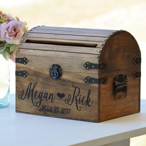 Shabby Chic Wedding Card Box, Rustic Wedding Card Box With Slot, Wood ...