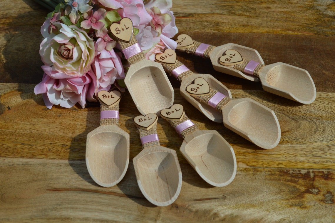 Wedding Candy Scoops Wooden Candy Bar Scoops Shabby Chic Etsy