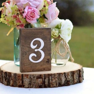 Wooden Table Numbers, Rustic Wedding Table Numbers Self Standing, Wedding Centerpieces Woodland Wedding Table Wooden Table Numbers image 7