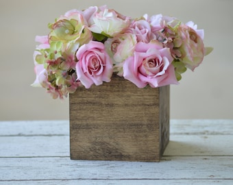 rustic centerpiece, wood planter centerpiece, country wedding decor, rustic wedding table setting