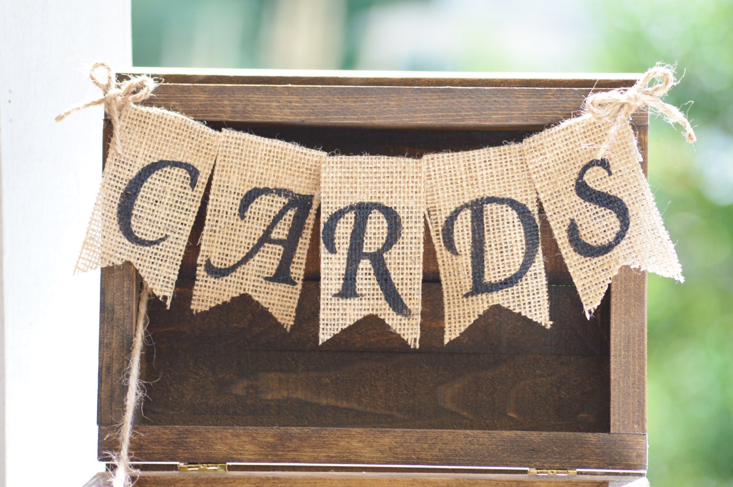 Rustic Wedding Card Box Burlap Banner Farm Wedding Reception Card Box ...
