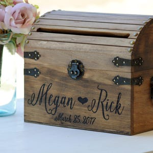 Shabby Chic Wedding Card Box, Rustic Wedding Card Box With Slot, Wood ...