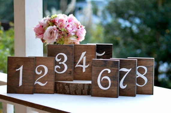 Wooden Table Numbers, Rustic Wedding Table Numbers Self Standing, Wedding  Centerpieces Woodland Wedding Table, Painted TN101F1 