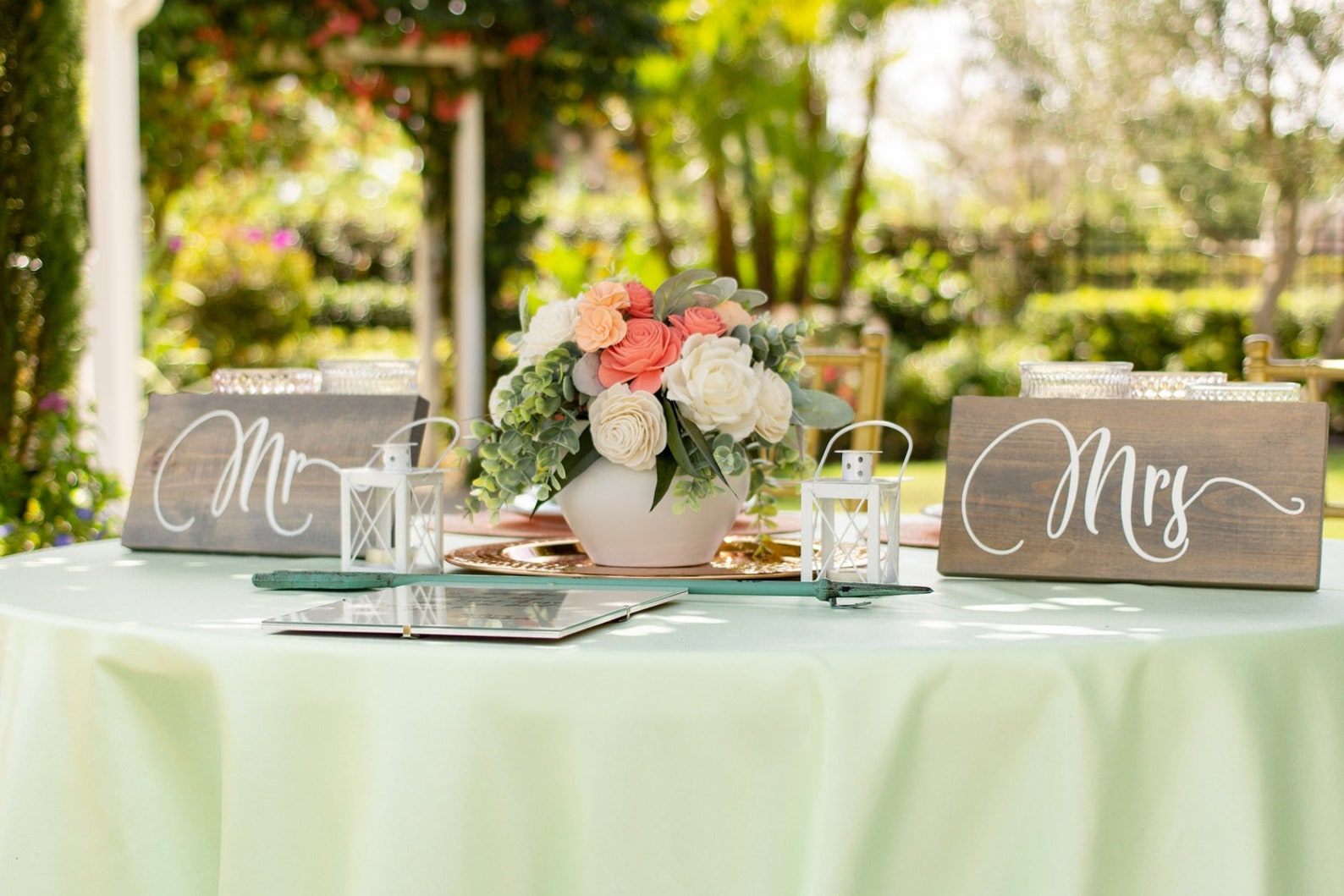 Mr and Mrs Sign Sweetheart Table Decor Bride and Groom Chair Etsy