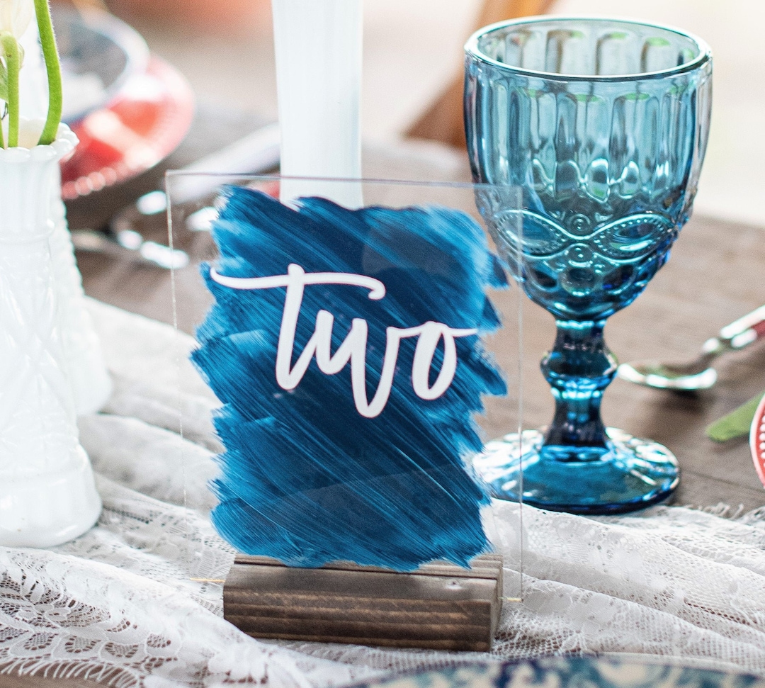 Acrylic Wedding Table Numbers With Painted Backs Acrylic Table Numbers ...