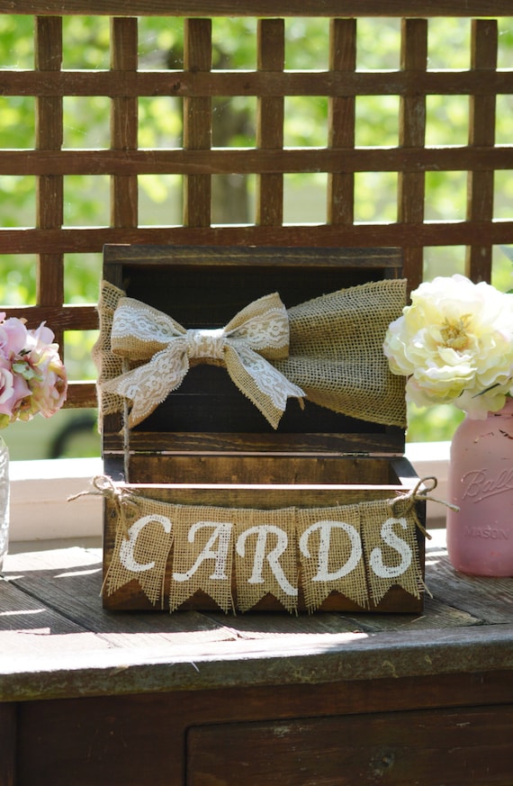 Rustic Burlap Wedding Card Box Wedding Card Box, Rustic Wedding