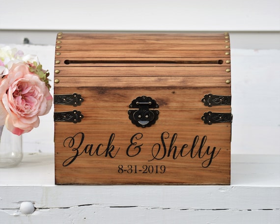 Rustic Brown Wood Card Box