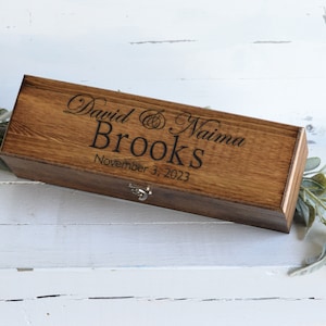 Personalized Wine Box, Wedding Wine Box Ceremony, Wine Bottle Holder, Wedding Time Capsule, Wedding Gift, Anniversary Gift, Custom