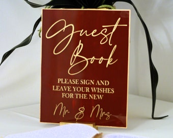 Wedding Guestbook Sign Wedding Signs Guest Book Sign Please Sign Our Guestbook Modern Wedding Acrylic Wedding Sign