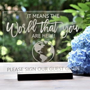 Acrylic Guest Book Sign Wedding Guest Book Sign Wedding Globe Guest Book Signage Guest Globe Sign Please Sign Our Guest Book Custom Signs