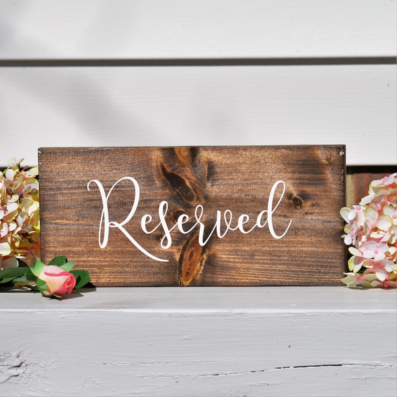 Reserved Table Sign Rustic Wedding Signs Reserved Sign